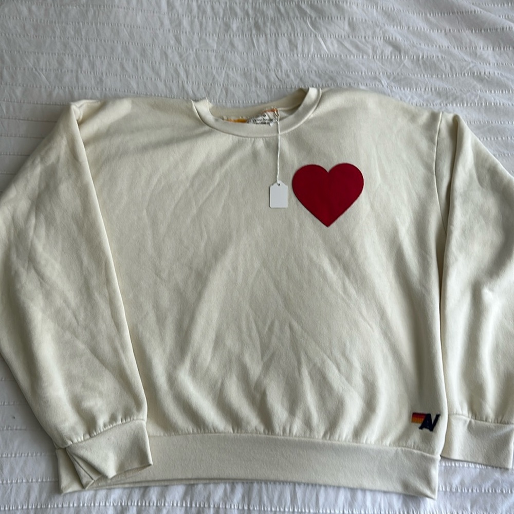 RARE AVIATOR NATION Heart Crew Neck